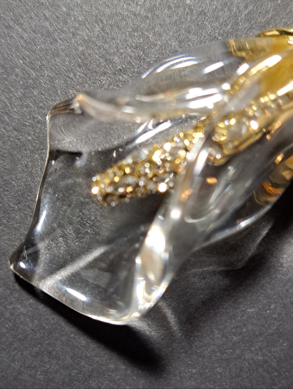 Alexis Bittar Vintage RARE Clear Lucite Calla Lily Brooch Swarovski Crystals - Picture 8 of 10